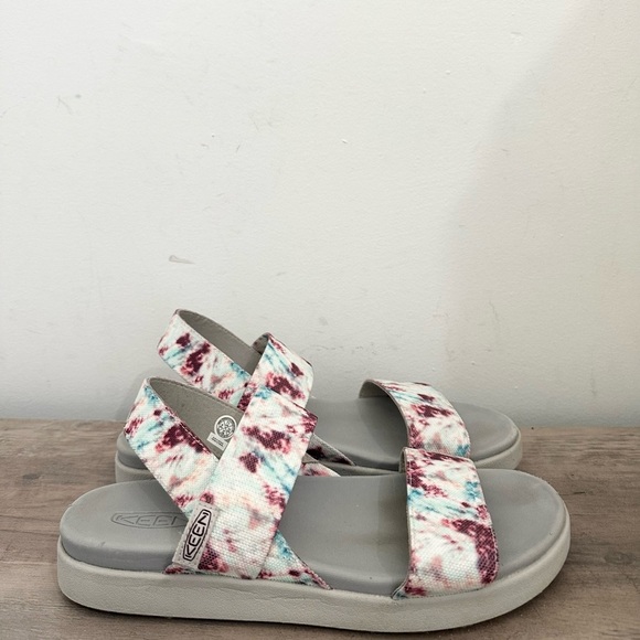 KEEN Women's Elle Backstrap platform open toe Wedge Sandal - Andorra/Tie Dye- 11 - Picture 1 of 6